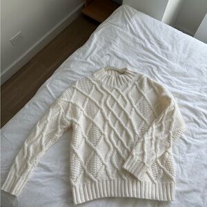 Princess Polly White Cable Knit Sweater